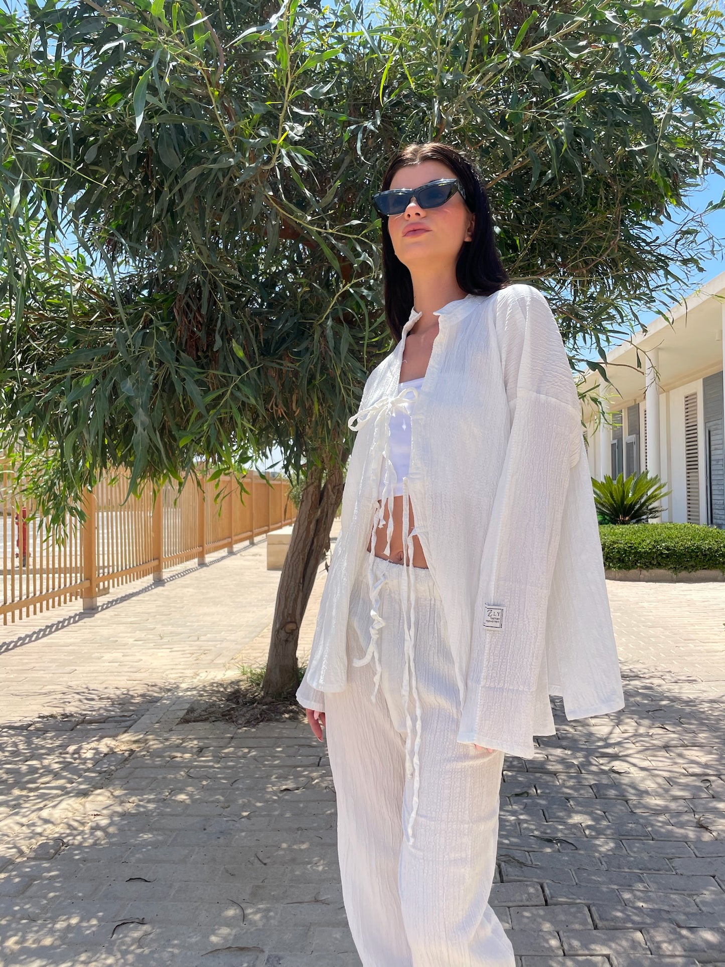 Tie Front Kimono & Pants Set