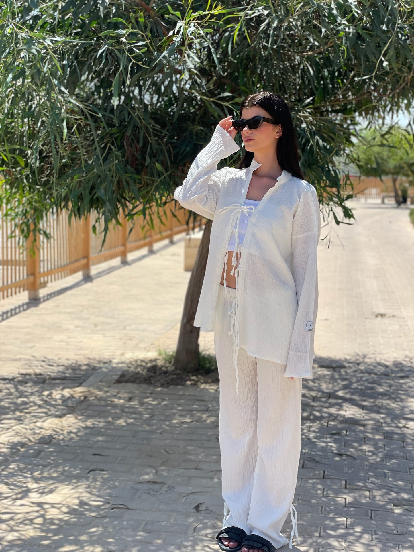 Tie Front Kimono & Pants Set