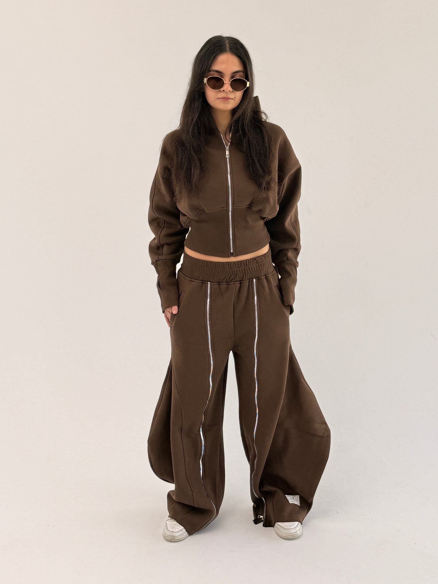 Zip up tracksuit- brown