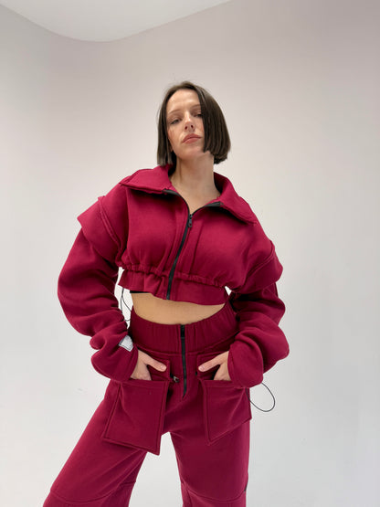 Playing Pockets Tracksuit-Burgendy