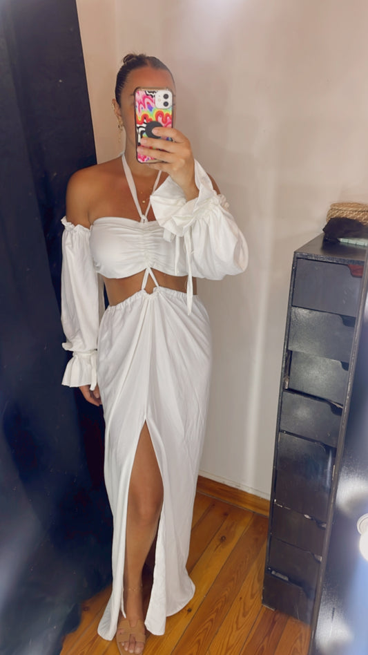 Off Shoulder White Tube Top Dress