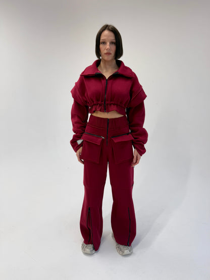 Playing Pockets Tracksuit-Burgendy