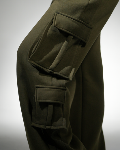 Waisted jumpsuit olive