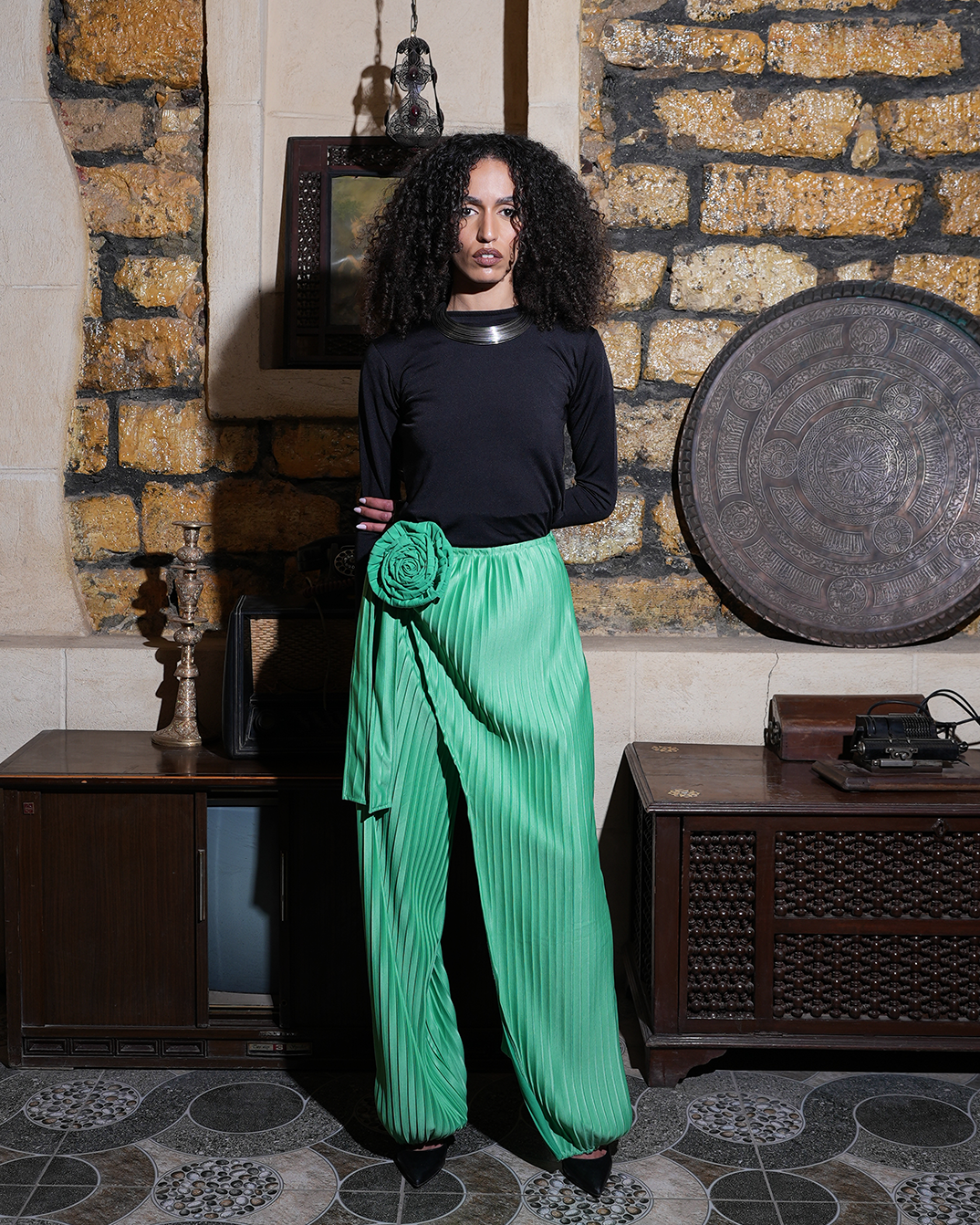 Panta Skirt Plisse Green