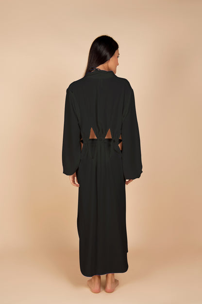 O-Ring Cut Out black Long Shirt