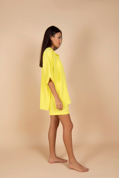 Plain Shirt & Shorts Yellow Set